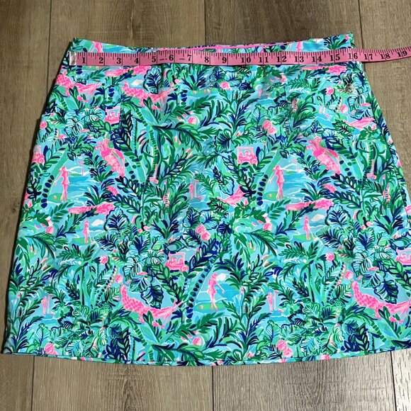 Lilly Pulitzer Maryana Skort 10 Leaves Female Golfer Clubs Green Bright Pink - Picture 10 of 12